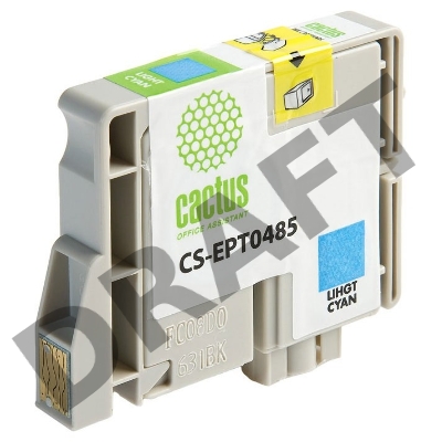 Картридж струйный Cactus CS-EPT0485 светло-голубой для Epson Stylus Photo R200/ R220/ R300 (14,4ml)
