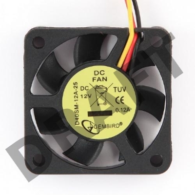 Вентилятор Gembird Вентилятор 40x40x10, шнур 25см, 3pin D40SM-12A-25