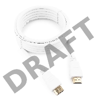 Кабель HDMI Gembird/Cablexpert , 3м, v1.4, 19M/19M, белый, позол.разъемы, экран, пакет(CC-HDMI4-W-10)