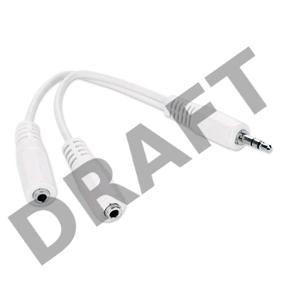 Кабель-разветвитель аудио сигнала Gembird CCA-415W (переходника для наушников)(Белый)