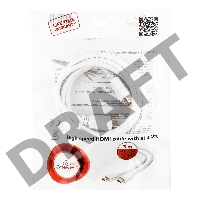 Кабель HDMI Gembird/Cablexpert , 3м, v1.4, 19M/19M, белый, позол.разъемы, экран, пакет(CC-HDMI4-W-10)