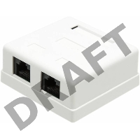 Розетка TWT (TWT-SM2-4545-WH) настенная 2 порта RJ-45 категории 5е. UTP. белая