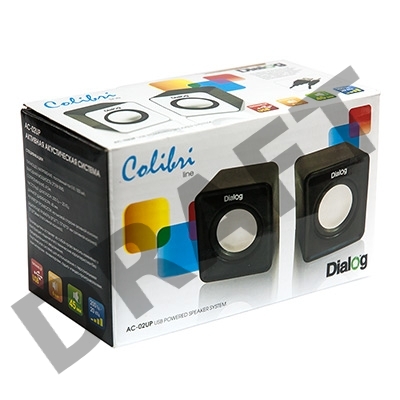 Колонки Dialog Colibri AC-02UP BLACK {акустические колонки 2.0, 5W RMS, питание от USB}