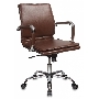 Кресло руководителя Бюрократ CH-993-Low/Brown низкая спинка коричневый искусственная кожа крестовина хромированная