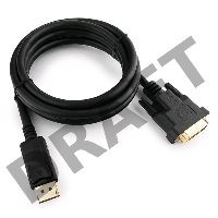 Кабель DisplayPort-DVI Gembird/Cablexpert  1.8м, 20M/19M, черный, экран, пакет(CC-DPM-DVIM-6)