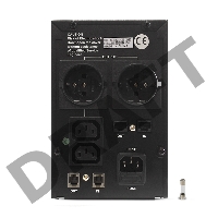 Источник бесперебойного питания CROWN 1200VA/720W, металл, 2x12V/9AH, розетки 2*IEC + 2*EURO, трансформатор AVR 145-280V, съёмный кабель 1.2м, фильтр телефонной и ethernet линии RJ11/45, защита батареи, от перегрузки, от КЗ, ПО