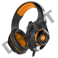 Гарнитура игровая CROWN CMGH-101T Black&orange (Подключение jack 3.5мм 4pin+ адаптер 2*jack spk+mic,Частотный диапазон: 20Гц-20,000 Гц ,Кабель 2.1м,Размер D 250мм, регулировка громкости, микрофон на ножке)