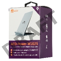 Зарядное устройство (ACD-W102S-F1S) 10Вт, беспроводная Qi, 2-катушки с QC, 5В/2А ~ 9В/1,8А RTL