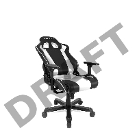 Игровое кресло DXRacer King чёрно-белое (OH/KS99/NW, экокожа, регулируемый угол наклона)