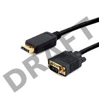 Кабель DisplayPort->VGA Cablexpert CCP-DPM-VGAM-6, 1,8м, 20M/15M, черный, экран, пакет