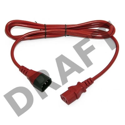 Шнур для блока питания Hyperline PWC-IEC13-IEC14, IEC 320 C13, вилка C14, 3 м, 10А, провода 3 х 1,0 кв. мм, цвет: красный