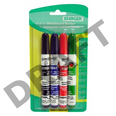 Набор маркеров для досок Stanger BM240 321002 круглый пиш. наконечник 1-3мм 4цв.