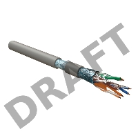 Кабель витая пара F/UTP Hyperline FUTP4-C5E-S24-IN-LSZH-GY-305 (FTP4-C5E-SOLID-LSZH-GY-305) (305 м), категория 5e, 4 пары (24 AWG), одножильный (solid), экран - фольга, LSZH, нг(С)-HF, –20°C – +75°C, серый - гарантия: 15 лет компонентная; 25 лет системная