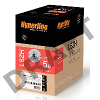 Кабель витая пара F/UTP Hyperline FUTP4-C5E-S24-IN-LSZH-GY-305 (FTP4-C5E-SOLID-LSZH-GY-305) (305 м), категория 5e, 4 пары (24 AWG), одножильный (solid), экран - фольга, LSZH, нг(С)-HF, –20°C – +75°C, серый - гарантия: 15 лет компонентная; 25 лет системная