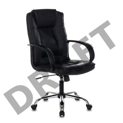 Кресло руководителя Бюрократ T-800N/BLACK черный кожа крестовина хром