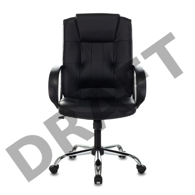 Кресло руководителя Бюрократ T-800N/BLACK черный кожа крестовина хром