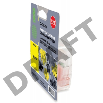 Картридж струйный Cactus CS-CLI521Y желтый для Canon Pixma MP540/ MP550/ MP620/ MP630; MX860,(8,2ml)