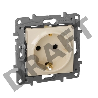 Розетка 2К+З, на винтах, защ. шт., сл. кость ETIKA 