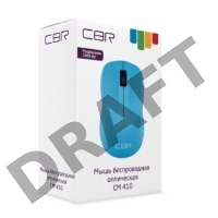 CBR CM 410 Blue, Мышь беспроводная, оптика, 2.4 ГГц, 1000 dpi, 3 кнопки и колесо прокрутки, выключатель питания