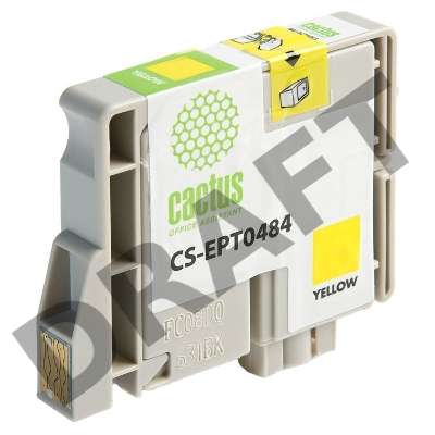 Картридж струйный Cactus CS-EPT0484 желтый для Epson Stylus Photo R200/R220 (14,4ml)
