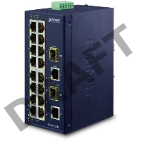 Коммутатор PLANET IFGS-1822TF IP30 Industrial 16-Port 10/100TX + 2-Port Gigabit TP/SFP Combo Ethernet Switch (-40~75C, dual redundant power input on 12-48VDC / 24VAC terminal block)
