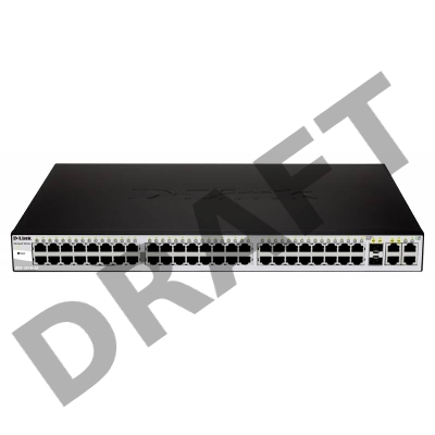 Коммутатор D-Link DES-1210-52/C1A настраиваемый 19U 48x10/100BASE-TX 4x10/100/1000BASE-T 2x10/100/1000BASE-T/Mini GBIC (SFP)