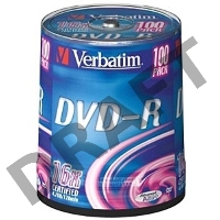 Диск DVD-R Verbatim 4.7Gb 16x Cake Box (100шт) (43549)