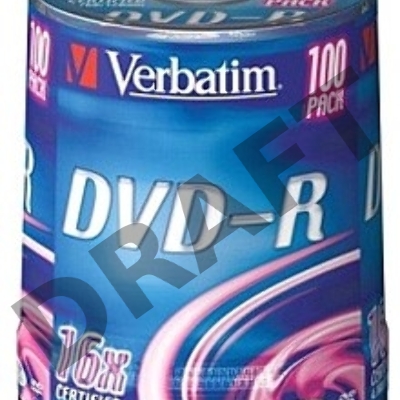 Диск DVD-R Verbatim 4.7Gb 16x Cake Box (100шт) (43549)