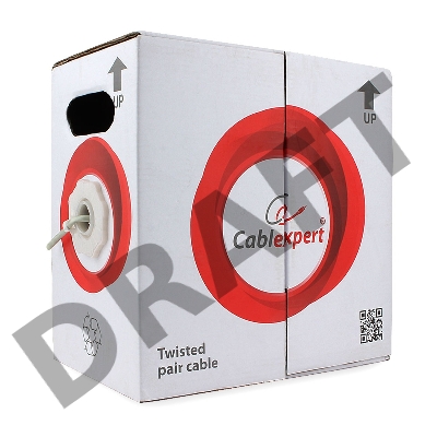 Кабель Cablexpert, UTP5e, 4 пары, 0.51 мм, CCA, однож., 100 м, серый Кабель Cablexpert, UTP5e, 4 пары, 0.51 мм, CCA, однож., 100 м, серый