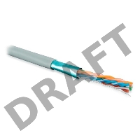 Hyperline FUTP4-C5E-S24-IN-PVC-GY-305 (FTP4-C5E-SOLID-GY-305) (305 м) Кабель витая пара, экранированная F/UTP, категория 5e, 4 пары (24 AWG), одножильный (solid), экран - фольга, PVC, –20°C – +75°C, серый - гарантия: 15 лет компонентная; 25 лет системная
