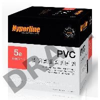 Hyperline FUTP4-C5E-S24-IN-PVC-GY-305 (FTP4-C5E-SOLID-GY-305) (305 м) Кабель витая пара, экранированная F/UTP, категория 5e, 4 пары (24 AWG), одножильный (solid), экран - фольга, PVC, –20°C – +75°C, серый - гарантия: 15 лет компонентная; 25 лет системная