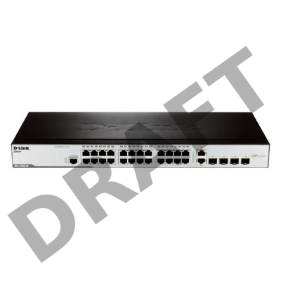 Сетевое оборудование D-Link DES-3200-28/C1A Управляемый коммутатор 2 уровня с 24 портами 10/100BASE-T + 2 комбо-портами 1000Base-T/SFP