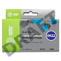 Картридж струйный Cactus CS-EPT0922 голубой для Epson Stylus C91/ CX4300/ T26/ T27/ TX106 (6,6ml)