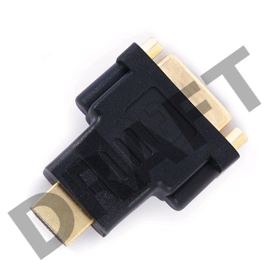 Переходник Gembird Переходник HDMI-DVI  , 19M/25F, золотые разъемы, пакет(A-HDMI-DVI-3)