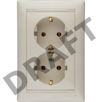 Электроустановочные изделия Legrand Legrand 774370 Розетка двойная (моноблок) Valena с заземлением (слоновая кость)