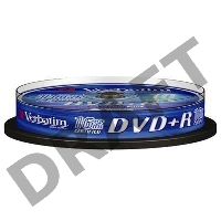 Диск DVD+R Verbatim 4.7Gb 16x Cake Box (10шт) (43498)