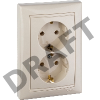 Электроустановочные изделия Legrand Legrand 774370 Розетка двойная (моноблок) Valena с заземлением (слоновая кость)