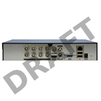 Видеорегистратор 8 канальный 5 в 1 регистратор: запись 8кан 5Mп Lite*12к/с; 1080P*15к/с; 720P*25к/с; Н.264/H.265/H265+; HDMI, VGA, SATA*1 (до 8TB HDD), 2 USB; Аудио 1/1; Смарт функции записи и воспроизведения; Поддерж