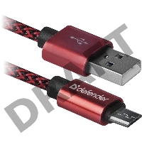 Кабель DEFENDER USB2.0 TO MICRO-USB 1M RED USB08-03T 87801