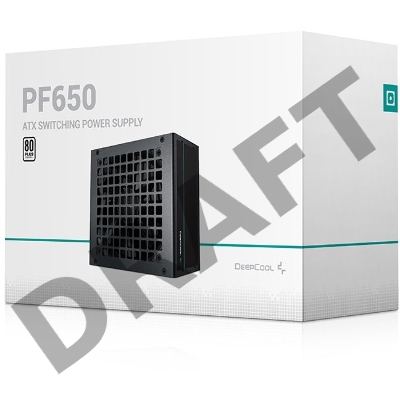 Блок питания Deepcool ATX 650W PF650 80 PLUS WHITE (20+4pin) APFC 120mm fan 6xSATA RTL