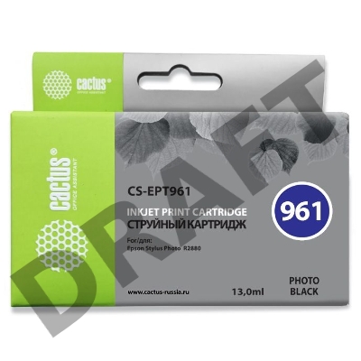 Картридж струйный Cactus CS-EPT961 фото черный для Epson Stylus Photo R2880 (13ml)