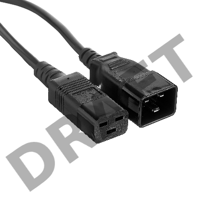 Кабель питания (UPS) ExeGate Power EC20-3P (С19->С20) VDE-250V-3*1.5-СU, 16А, черный, 3м