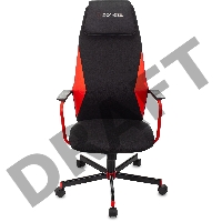 Кресло игровое Zombie ONE черный/красный сиденье черный текстиль/эко.кожа с подголов. крестов. металл