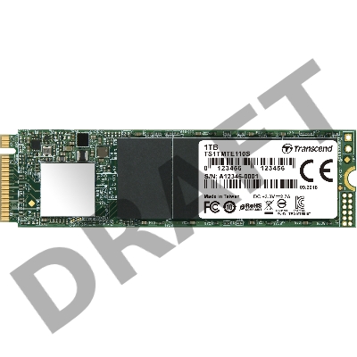 Твердотельный диск 1TB Transcend MTE110S, 3D TLC NAND, M.2 2280,PCIe Gen3x4, DRAM-less