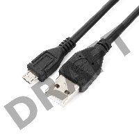 Кабель USB 2.0 Pro Gembird/Cablexpert AM/microBM 5P, 0.3м, экран, черный, пакет  CCP-mUSB2-AMBM-0.3M 