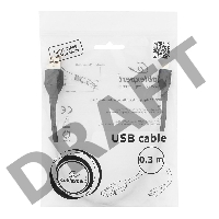 Кабель USB 2.0 Pro Gembird/Cablexpert AM/microBM 5P, 0.3м, экран, черный, пакет  CCP-mUSB2-AMBM-0.3M 