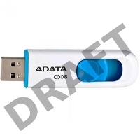 Флеш Диск AData 16Gb C008 AC008-16G-RWE USB2.0 белый