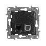 Розетка RJ11+RJ45 кат.5 UTP, антрацит