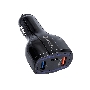 Зарядное устройство автомобильное ORIENT CAR QC-12V3B Quick Charge 3.0, 2xUSB-A + 1xUSB Type-C: QC выход - 5В,3.0A/ 9В,1.67А/ 12В,1.25А; 2,3