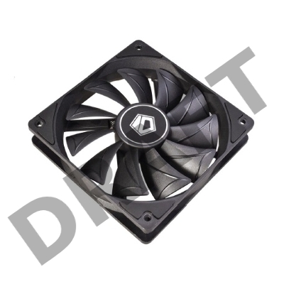 Вентилятор ID-COOLING XF-12025-SD-K 120x120x25мм (80шт./кор, PWM, Low Noise, резиновые углы, 700-1800об/мин, черная крыльчатка)  BOX